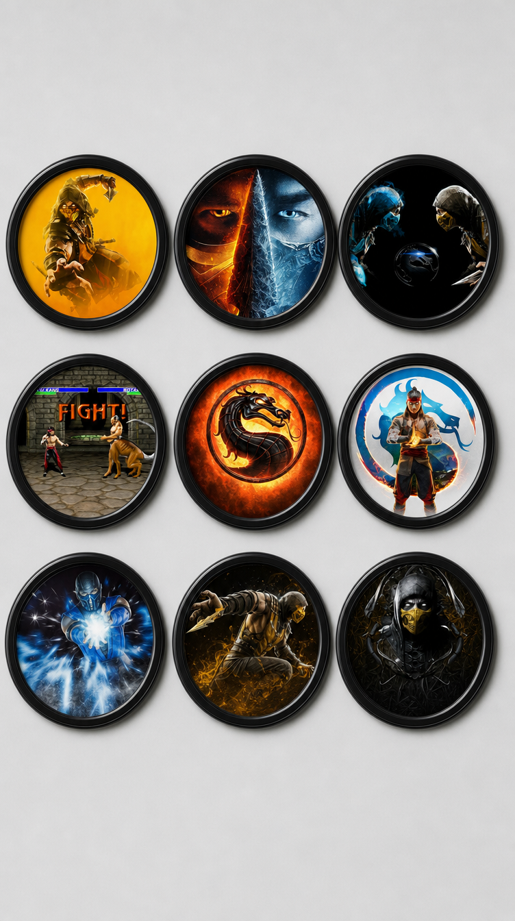 9 Mortal Kombat Custom Magnets